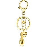 SKYFUN Gold Letter Keychain for Women Cute Small Initial Keychain Charms for Purses Bags Handbags Wallet Backpack Accessories