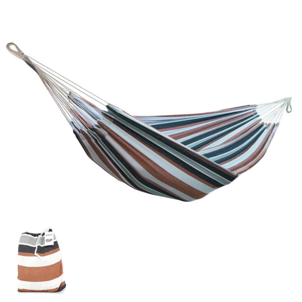 Cotton Hammock for Garden, Terraces, Travel, Camping Hammock for 2 People Outdoor with Carry Bag Included (Weight up to 150 kg – Measures 150 x 180 cm)