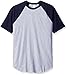American Apparel Men's 50/50 Raglan T-Shirt, Heather Grey/Navy, Large
