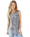 Romastory Womens Sword Print Summer Sleeveless Tops Tees Casual Loose Shirts (S)