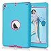 Hocase Dual Layer Ruggged Hard Rubber Case Apple iPad Mini 1/2 / 3 - Sky Blue/Deep Pink