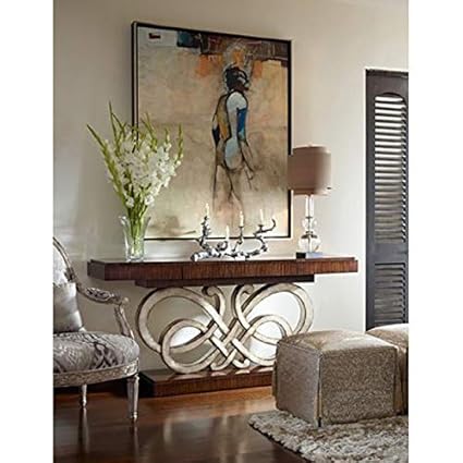 Wood Art Interior Living Room Wooden Console Table Teak Wood Sangwan Polish Color Natural Gold Side Decorative Table Amazon In Home Kitchen