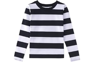 Spring&Gege Boys' Short Sleeve Striped Crew Neck T-Shirt