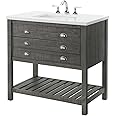 Martin Svensson Home Monterey 37" Single Bathroom Vanity with Sink and Storage, Gray
