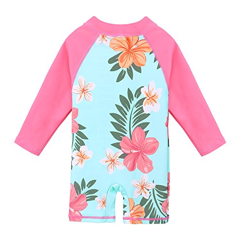 HUAANIUE Baby/Toddler Girl Swimsuit Long Sleeve OnePiece Swimwear