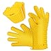 Zestkit 2-Piece Heat Resistant Gloves Silicone BBQ Grill & Pot Holder Set, Mini Handle & Assist Handle, Oven Mitt (Yellow)