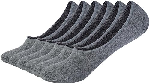 Colrovie Men's Comfort Hidden No Show Socks Loafers Non Slip Boat Liners Pack of 6 Color Dark Grey Size L