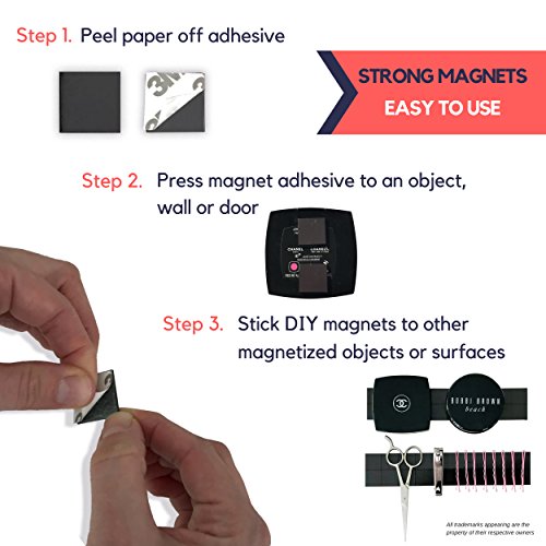 Magnetic Tape for Refrigerator Magnets - 70 Square Adhesive Magnets with Strong 3M Tape - Best Small Fridge Magnets for Kids Photos Crafts & Lightweight Objects - Perfect for Your Clutter Free Home