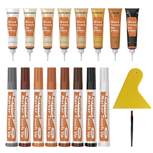 REALINN Wood Furniture Repair Kit 8 Light Colors Wood Fillers and