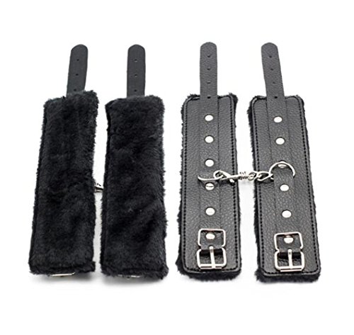 Jiuhexu Wrist Adjustable PU Leather Litchi Pattern Ankle Handcuffs - Thumbnail 3