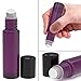 8 Pack - Essential Oil Roller Bottles - 10 Millimeter Refillable Glass Color Roll On for Fragrance Essential Oil - Plastic Roller Ball - 10 Millimeter 1/3 Ounce [Purple Frosted]