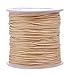 Mandala Crafts Nylon Satin Cord - 1mm Champagne Strings Rattail Cord for Jewelry & Bracelets Making - 109 Yds