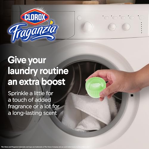 CLOROX FRAGANZIA LAUNDRY SCENT BOOSTER CRYSTALS, IN-WASH FRAGRANCE BEADS FOR FRESH-SMELLING CLOTHES & LINENS, SAFE FOR ALL FABRICS & COLORS, CEDARWOOD & SAGE, 18 OZ, 2 PACK