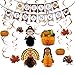 JOYIN Thanksgiving Party Decoration Set Including 4 Decor Friends, 1 Banner Hanging Garland, 6 Foil Swirls with Decorative Hanging Cutouts, 6 Double Thread Foil Swirls for Thanksgiving Holiday Decor