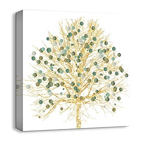 Canvas Wall Art Beautiful Painting Trees Artwork for Home Prints Framed - 12x12 inches