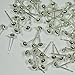 100 Silver-finished Brass 4mm Half Ball and Surgical Steel Post with Loop Earring Finding Package of 50 Pair