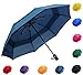 Fidus Automatic Windproof Vented Sun&Rain Travel Umbrella with Double Canopy - Collapsible Compact Lightweight Umbrella