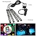 AMBOTHER 4X Car LED RGB Music Interior Atmosphere Floor Underdash Lighting RGB Music Control Strip Lights Kit Multicolor APP Blue ++++ Tooth Controller for iPhone Android