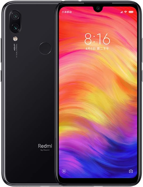 EdwayBuy Xiaomi Redmi Note 7 Smartphones with Full Screen Display and 4GB RAM + 64GB ROM (Snapdragon 660 flagship Octa-core processor) 13MP Front and 48MP+5MP Dual Rear Camera Phone 6.3'' Inch Black