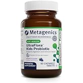 Metagenics UltraFlora Kids Probiotic, 10 Billion CFU, Grape, 60 Tabs | Children's Probiotic Chewables for Ages 3 and Up, Grape Flavor, Digestive and Immune Health, No Artificial Sweeteners