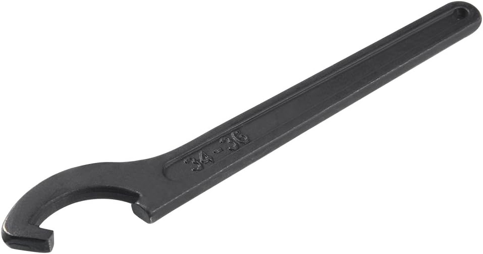 sourcing map C Hook Spanner Wrench Collet Chuck for 34-36mm Round Nut, Black