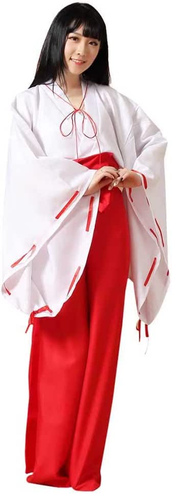 Amazon.com: Women&rsquo;s White Kimono Red Hakama Pants Outfit Japanese Anime
