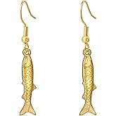 PDOUSELF Fish Drop Dangle Earrings Fish Earrings for Women Trendy Ocean Theme Jewelry