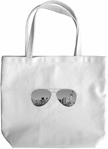 Amazon ノーブランド品 ニューヨーク マンハッタン サングラス だまし絵 トートバッグ Mサイズ ノーブランド品 トートバッグ