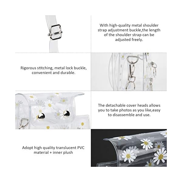Sofortige Kameratasche, PVC-Kamera-Schutzhülle Daisy Transparente Sling Shell-Tasche mit Schultergurt für die Fujifilm Instax Mini 11/9/8 Kamera – Bild 4