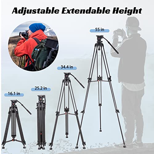 PHOSNOVA 72" Heavy Duty Tripod for Camera, Professional Fluid Head