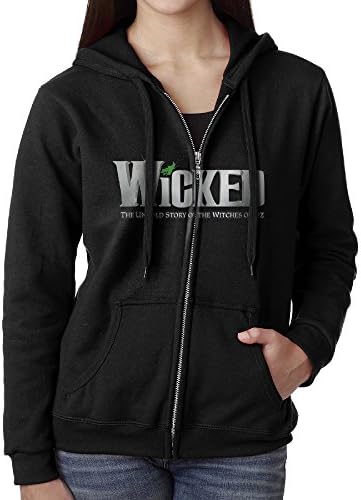 Casual Womens Wicked The Musical Broadway Full-Zip Sweatshirt Hoodie Jacket