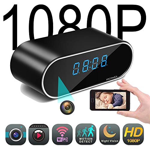 Mini Spy Hidden Camera Clock - Nanny Cam, Wireless IP Best Digital Small Full HD 1080P with WiFi, Motion Detection & Night Vision