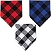 3 Pack Dog Bandana Plaid Reversible Triangle Bibs Scarf Accessories for Dogs Cats Pets Large