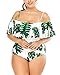 Wavely Women Plus Size Swimwear One Piece Ruffled White,20 Plus