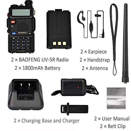 BAOFENG UV5R Radio, Handheld Ham Radio Long Range, Rechargeable Two Way