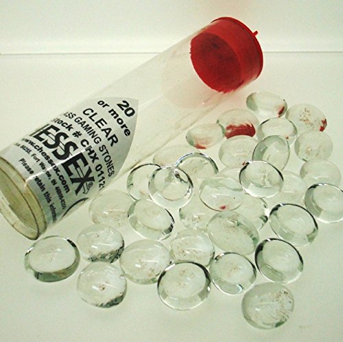 Chessex Gaming Stones Tubed: Glass Stone Tube: Clear (20 or More)