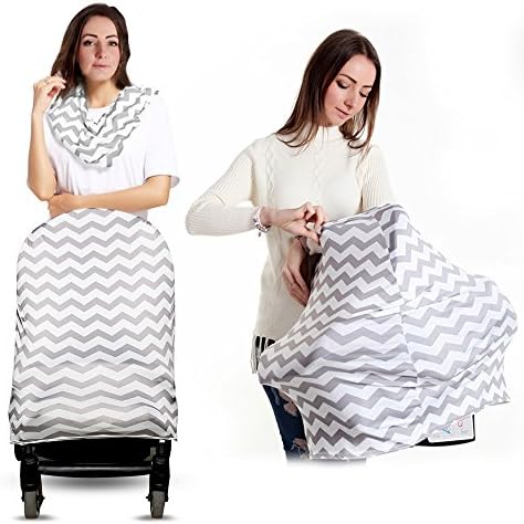 Nursing Cover, Baby Car Seat Cover Breastfeeding Scarf Infant Carseat Canopy by Playmont