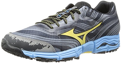 Mizuno women s wave kazan trail running shoe,gunmetal/yellow crea…