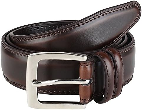 Men's Dress Belt  Leather ALL Genuine Leather 35mm - Cognac  (46)