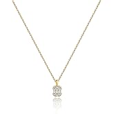 Feskive Diamond Necklaces for Women 14k Gold Plated Dainty Flower Cubic Zirconia Simple Layered Necklace Different Shapes Choker Necklaces Delicacy Jewelry for Women