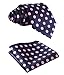 SetSense Men's Polka Dot Jacquard Woven Tie Necktie Set 8.5 cm / 3.4 inches in Width Pink / Navy Blue