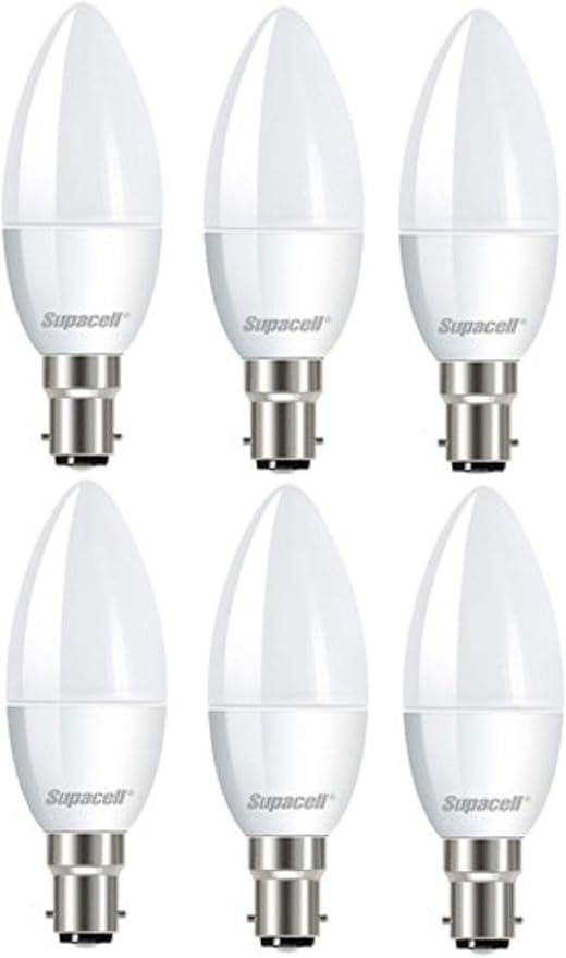 Supacell Lot de 6 ampoules bougie LED B15/SBC/petit culot à