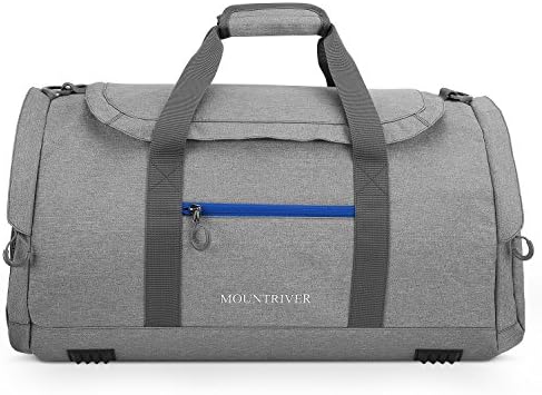 Unisex Canvas Duffel Bag for Men and Women Travel Bag Tote Large Holdall Barrel Bag Luggage, Weekender Barrel Bag Handel Tote Bag for Gym Sports Travel (Blue zipper)