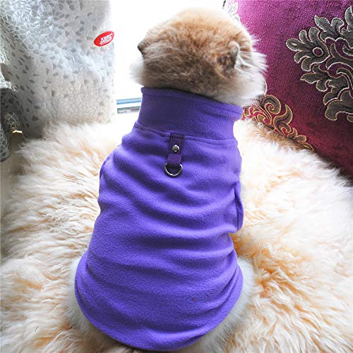 Pet Dog Cat Villus Warm Vest Puppy Doggy Apparel Clothing Cat Lapel Vest Dog Jacket Small Medium Dogs Pet Clothes for Dog Cat Puppy Coat Winter Sweatshirt Warm Sweater Dog Outfits (Purple, M)