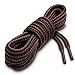 Miscly Round Boot Laces [1 Pair] Heavy Duty and Durable Shoelaces for Boots, Work Boots & Hiking Shoes (Black/Brown, 45 inches (114 cm))
