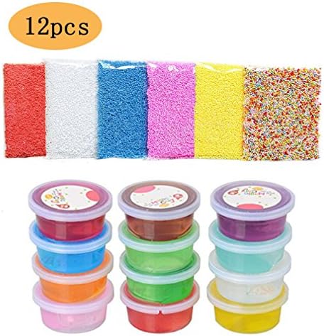 Clear Crystal Slime Kit,Langcal 6 Pcs Magic Crystal Soft Slime Toy Soft Jelly Clay Mud Stress Reducer Toy, 6 packs Colorful Included Models for Children and Adults