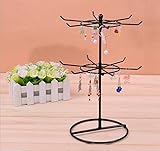 TSE Black 2 Tiers rotating Earrings rack jewelry Holder Jewelry Display Towel Jewelry Stand Display Rack
