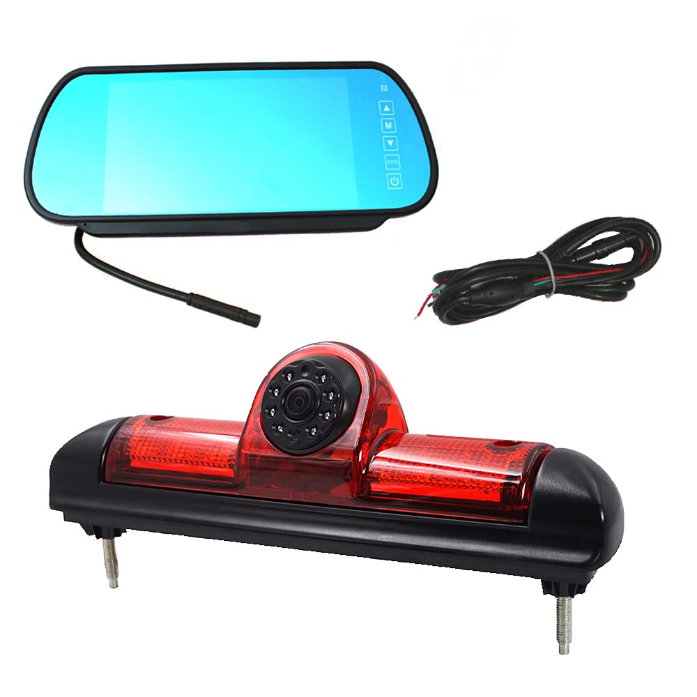 KOHIENWO 0.36 MP Brake Light Camera, 170° View, CCD, IP67 Waterproof, 12V, 7.0'' Monitor, Citroen Jumper/Fiat Ducato X250/Peugeot Boxer