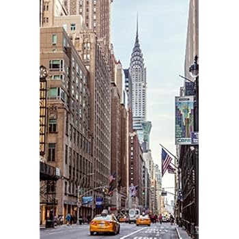 New York City Street View with Chrysler Building Photo Art Print Cool Huge Large Giant Poster Art 36x54