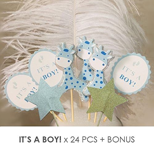 Value Pack- 24 Cupcake Toppers Picks- Various Themes (It's a Boy!)